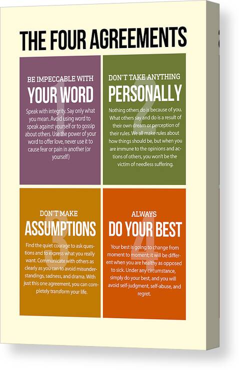 Bem The Four Agreements Poster Art Gift Canvas Print / Canvas Art by George  Marley - Pixels