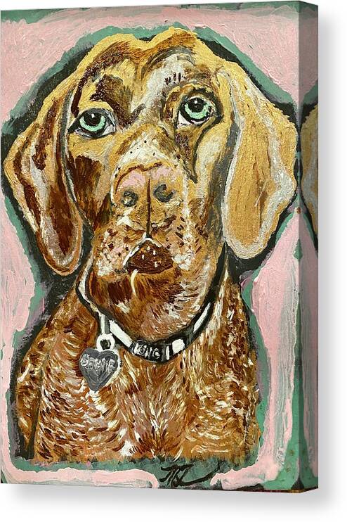 Dog Canvas Print featuring the painting German Short Haired Pointer by Melody Fowler