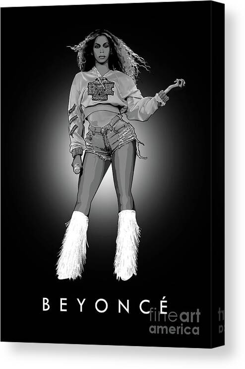 Beyonce Canvas Print featuring the digital art Beyonce by Bo Kev