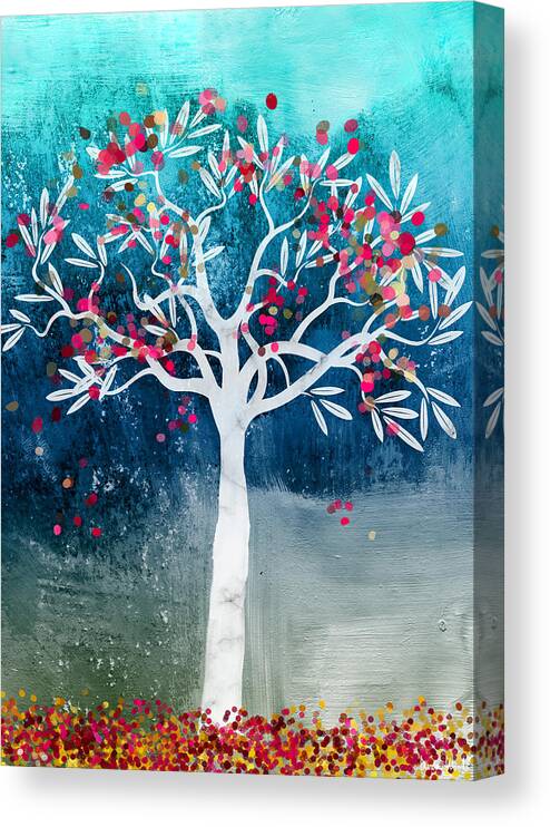 Judaica Canvas Print featuring the mixed media Blooming Tree Of Life- Art by Linda Woods by Linda Woods