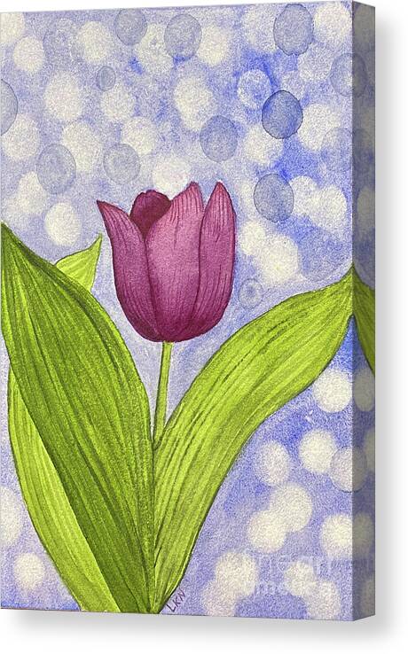 Tulip Canvas Print featuring the painting Bokeh Tulip by Lisa Neuman