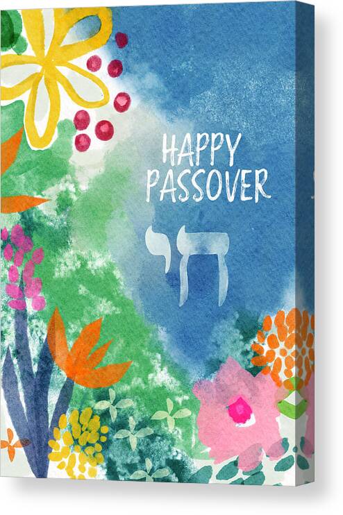 Passover Canvas Print featuring the mixed media Bold Passover Garden- Art by Linda Woods by Linda Woods