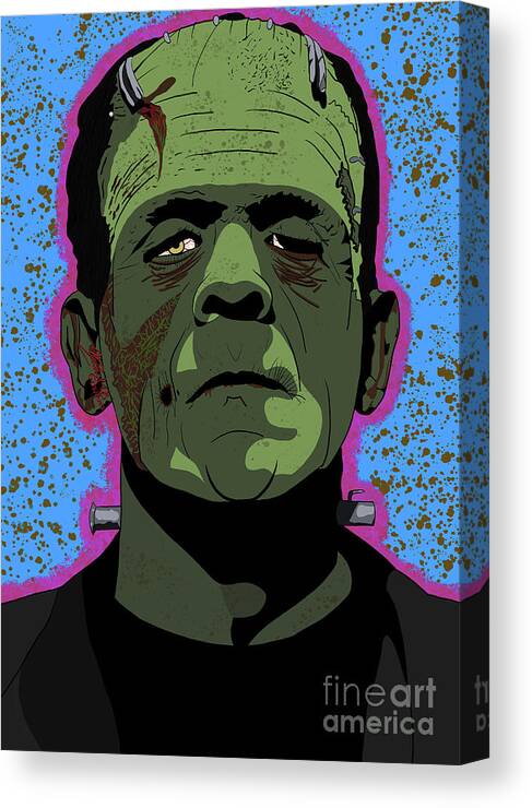 Boris Karloff Canvas Print featuring the digital art Boris Karloff Frankenstein's monster by Marisol VB