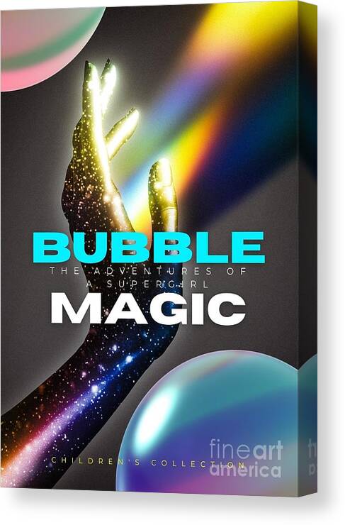 Children's Series Canvas Print featuring the digital art Bubble Magic by Ee Photography