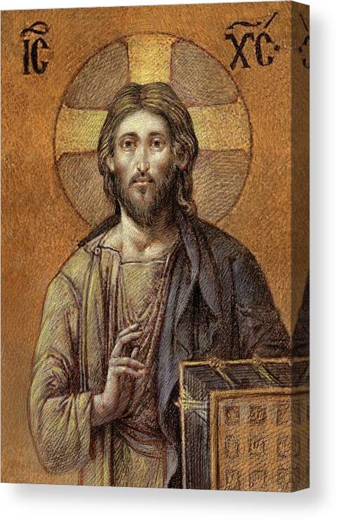 Christian Art Canvas Print featuring the painting Byzantine Christ by Kurt Wenner
