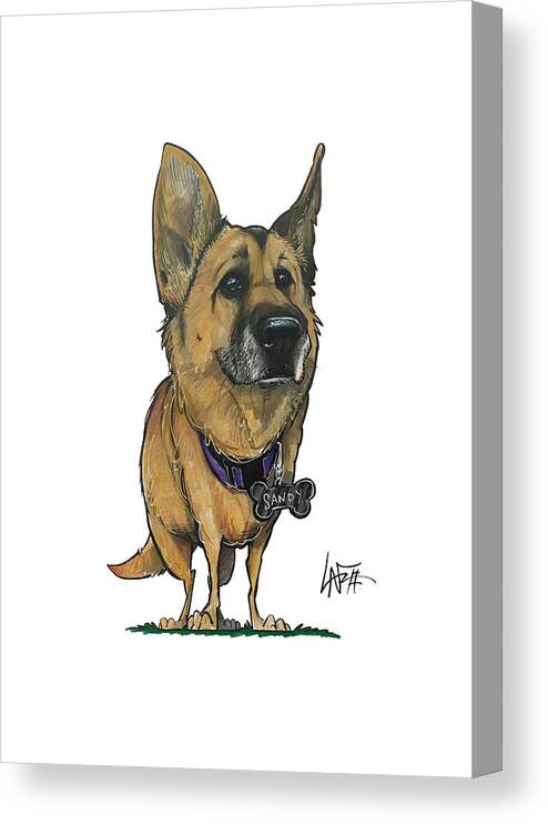 Dog Canvas Print featuring the drawing Caricato 5159 by John LaFree