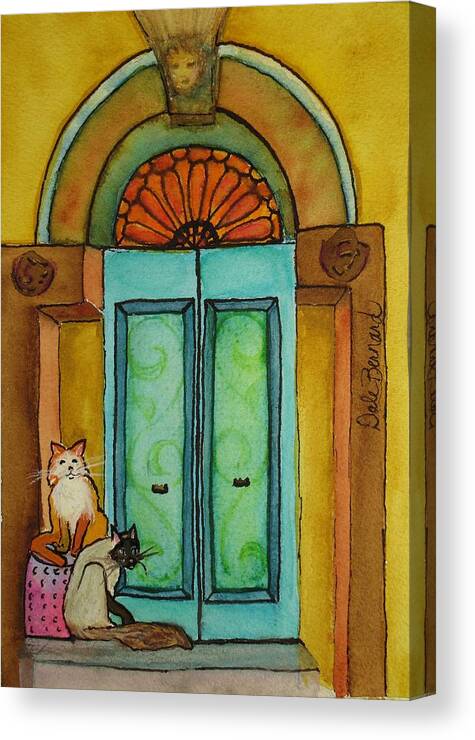 Cats Canvas Print featuring the painting Cat's Villa by Dale Bernard