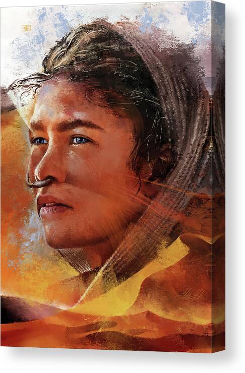 Painting Canvas Print featuring the digital art Chani Kynes from DUNE by Garth Glazier