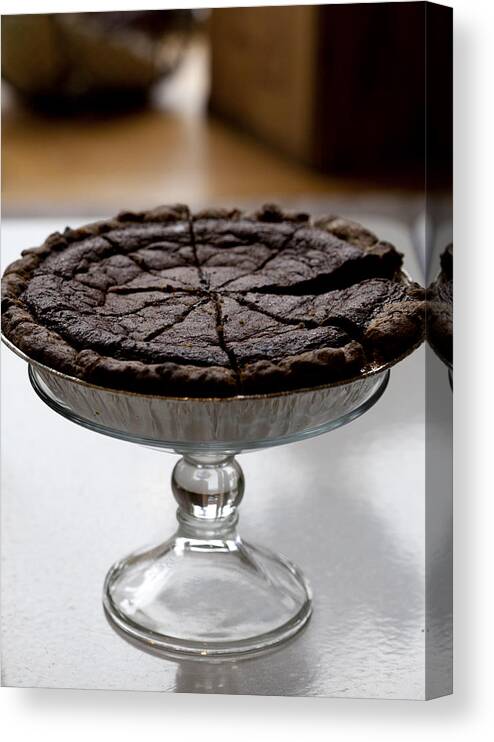 Close-up Canvas Print featuring the photograph Chocolate Pie by Meredith Heuer