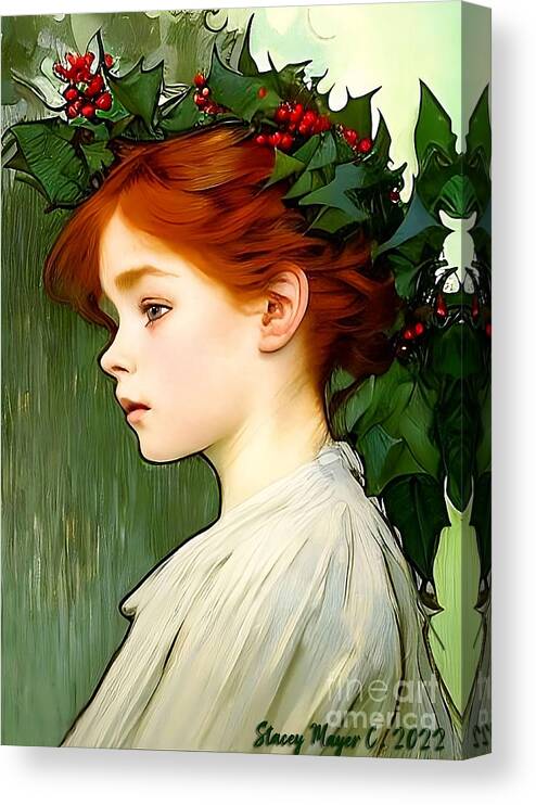 Christmas Art Canvas Print featuring the digital art Christmas Child #1 by Stacey Mayer