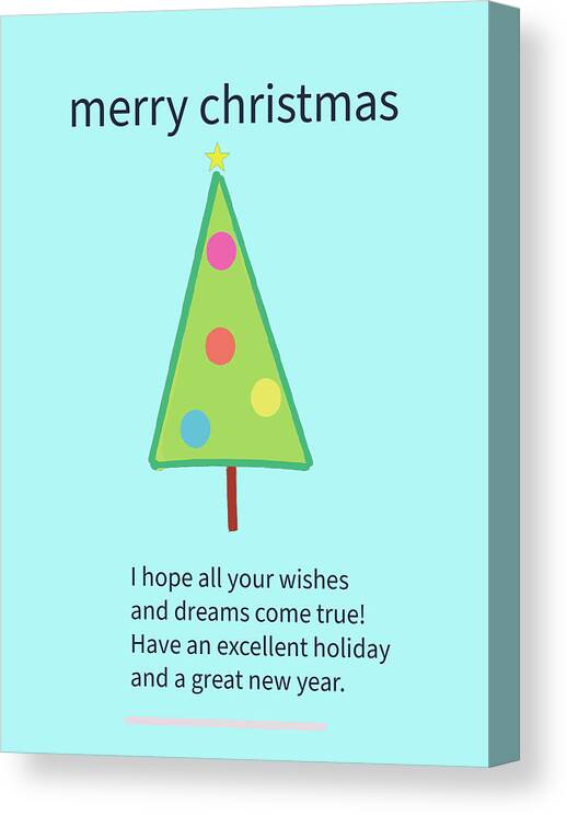 Holiday Canvas Print featuring the digital art merry Christmas tree by Ashley Rice