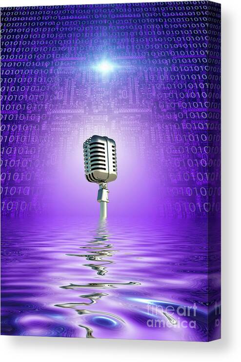 Vintage Canvas Print featuring the digital art Classic Microphone by Bruce Rolff