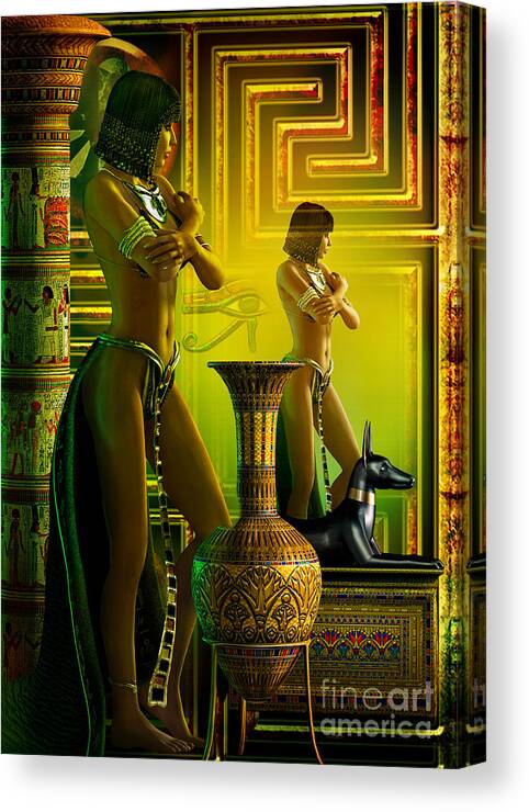 Cleopatra Canvas Print featuring the digital art Cleo Reflections by Shadowlea Is