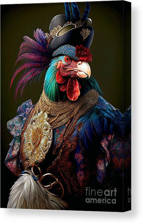 Anthropomorphism Canvas Print featuring the painting Coloratura IV by Mindy Sommers