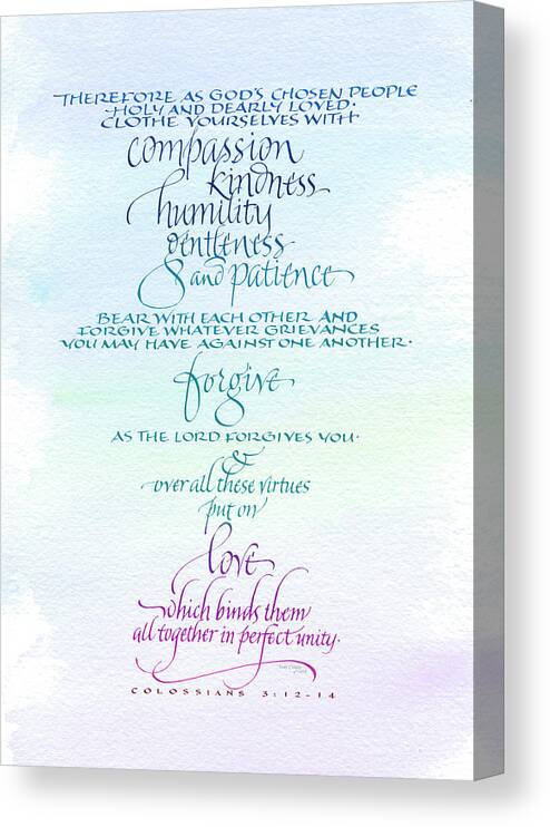 Anniversary Canvas Print featuring the painting Compassion and Love by Judy Dodds