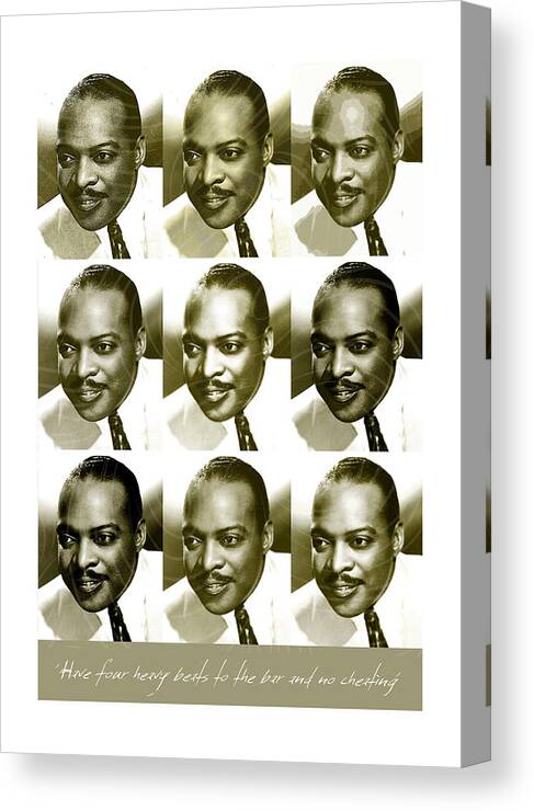 Count Basie Canvas Print featuring the digital art Count Basie - Music Heroes Series by Movie Poster Boy
