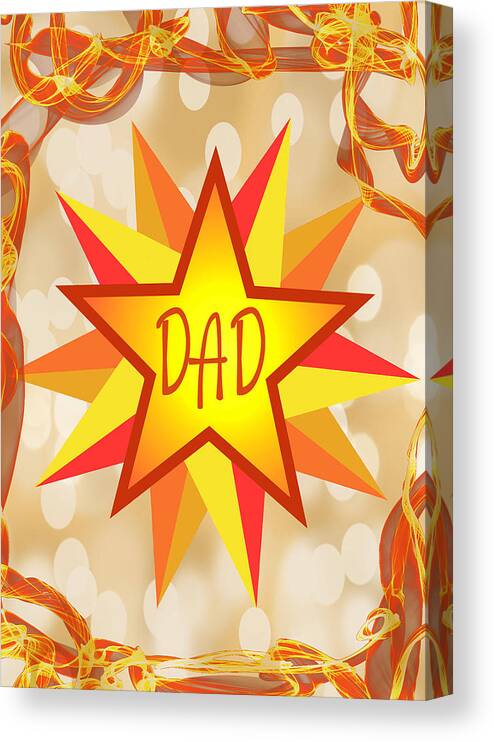 Dad Canvas Print featuring the mixed media Dad, Star by Moira Law