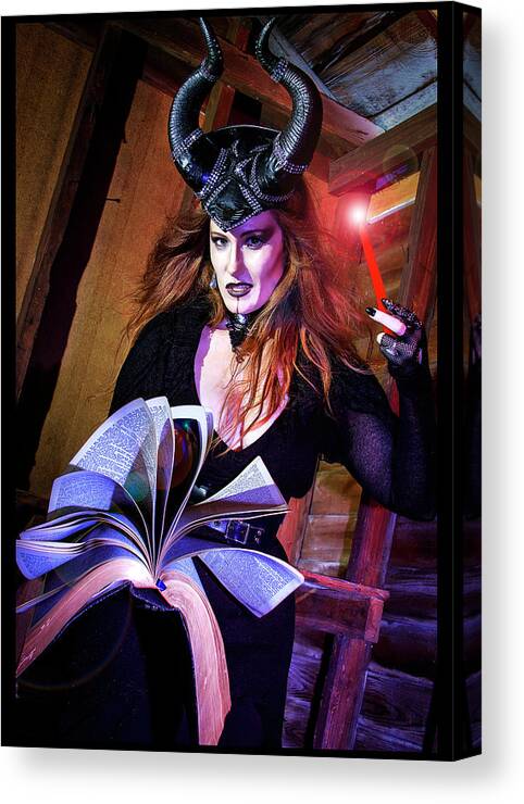 Cosplay Canvas Print featuring the photograph Dark Witch #3 by Christopher W Weeks