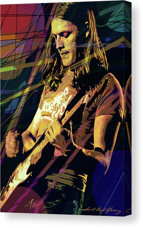 David Gilmour Canvas Print featuring the painting David Gilmour Solo by David Lloyd Glover