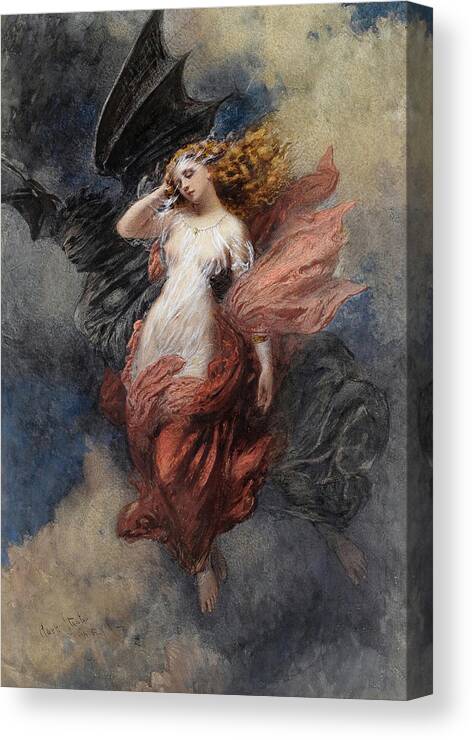 George Clark Stanton Canvas Print featuring the painting Death and the Maiden by George Clark Stanton
