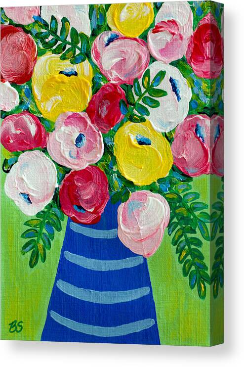 Floral Bouquet Canvas Print featuring the painting Delightful by Beth Ann Scott