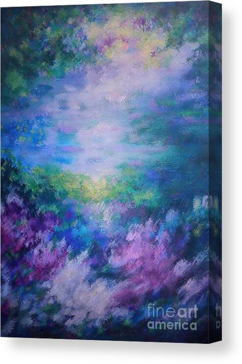 Abstract Canvas Print featuring the painting Depths Painting abstract art painting by N Akkash
