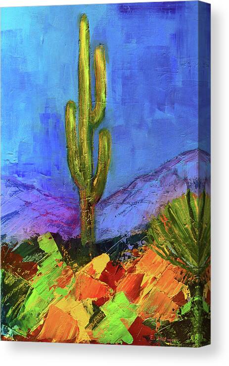 Desert Canvas Print featuring the painting Desert Giant by Elise Palmigiani