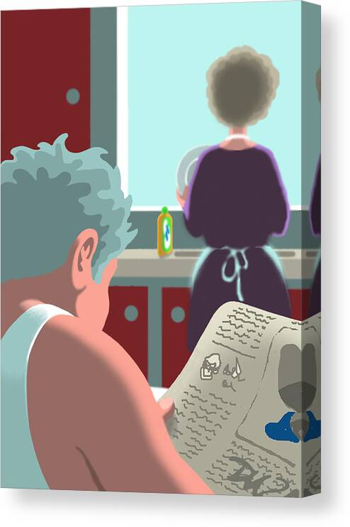 Married Couple Canvas Print featuring the digital art Archie and Marj by Tom Dickson