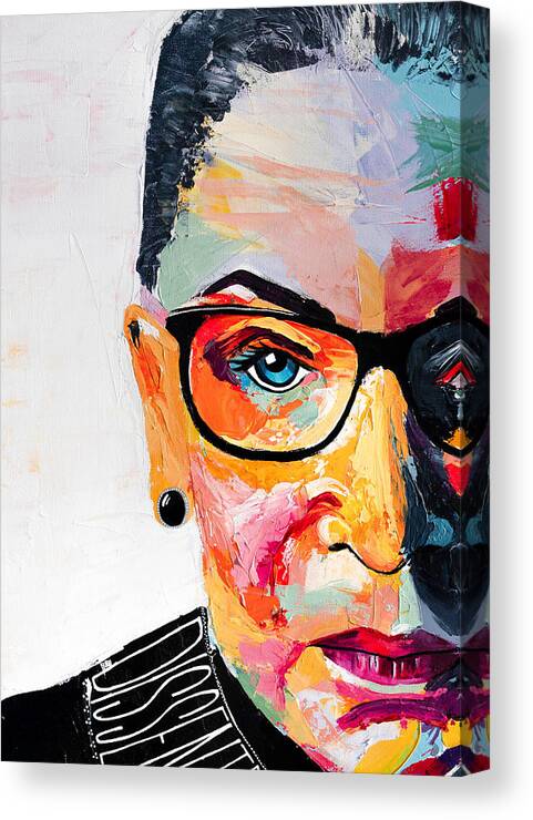 Portrait Canvas Print featuring the painting Dissent - Cropped by LA Smith