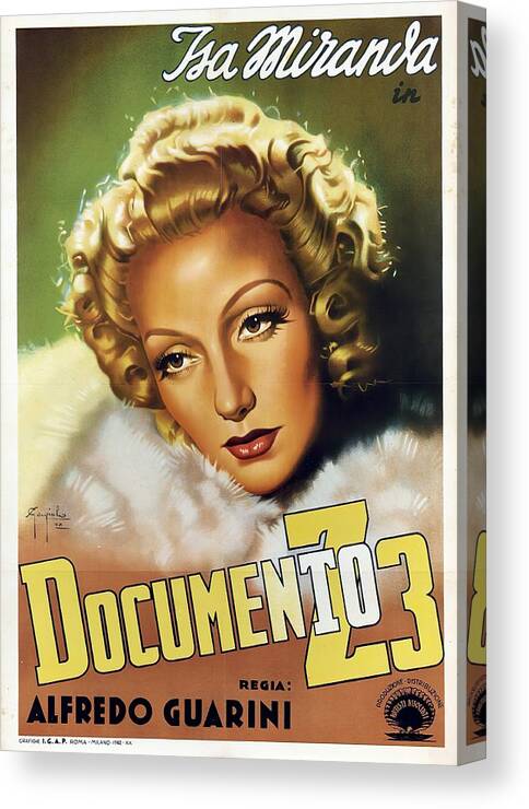 Synopsis Canvas Print featuring the mixed media ''Document Z3'', 1942 - art by Sergio Gargiulo by Movie World Posters