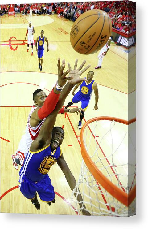 Playoffs Canvas Print featuring the photograph Draymond Green and Dwight Howard by Ronald Martinez