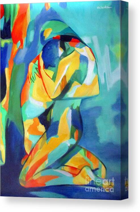 Affordable Paintings For Sale Canvas Print featuring the painting Embrace by Helena Wierzbicki