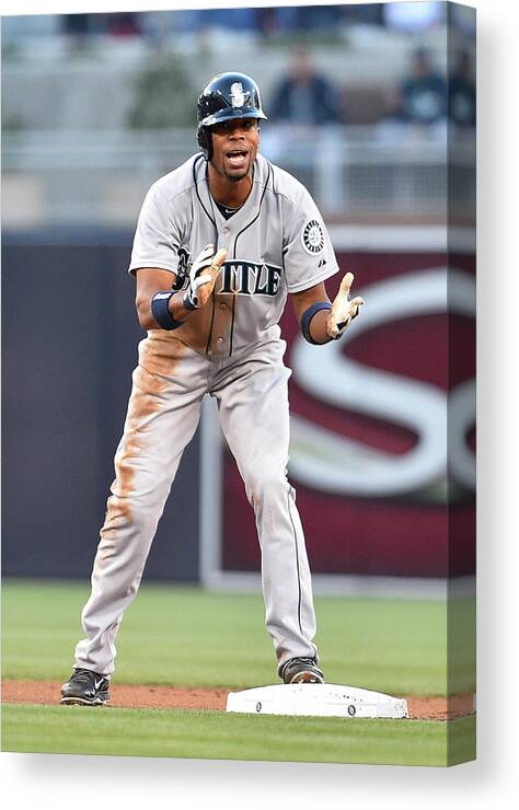 American League Baseball Canvas Print featuring the photograph Endy Chavez by Denis Poroy