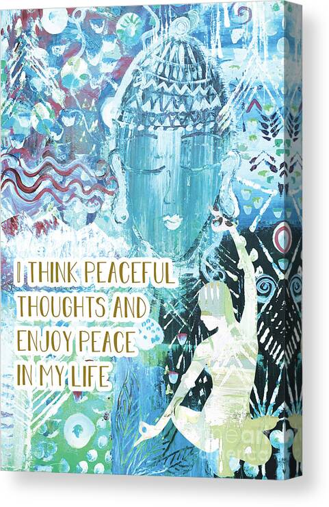 Peace Canvas Print featuring the mixed media Enjoy Peace by Claudia Schoen
