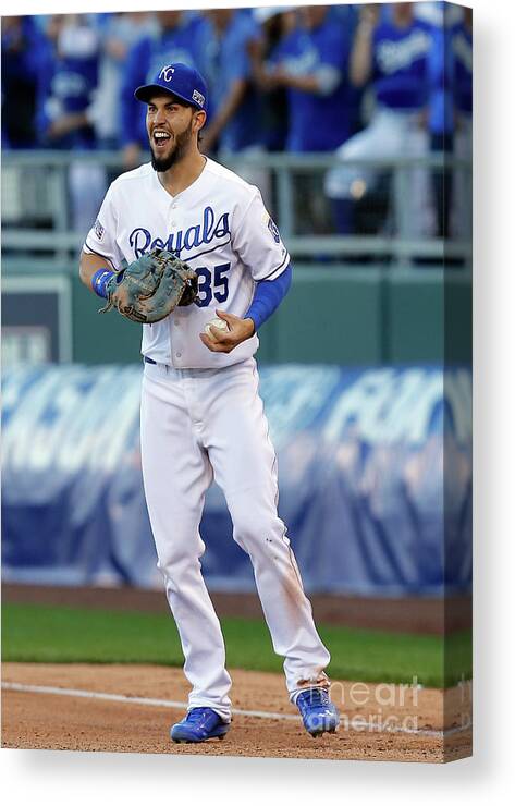 People Canvas Print featuring the photograph Eric Hosmer and Kelly Johnson by Ed Zurga