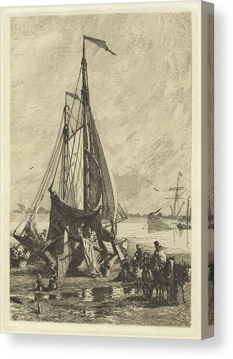 Dutch Canvas Print featuring the painting Etsning hollandska by MotionAge Designs