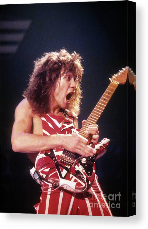 Eddie Van Halen Canvas Print featuring the photograph Evh 1981 by David Plastik