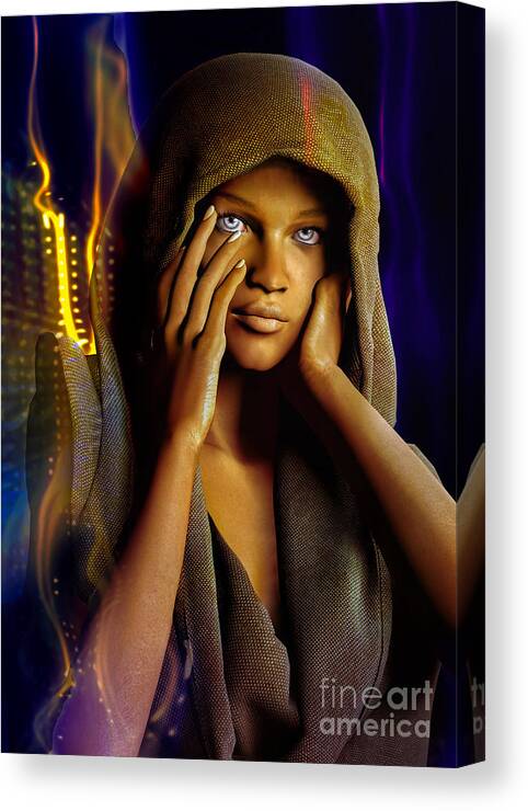 Eyes Canvas Print featuring the digital art EYE OF THE SOUL x by Shadowlea Is