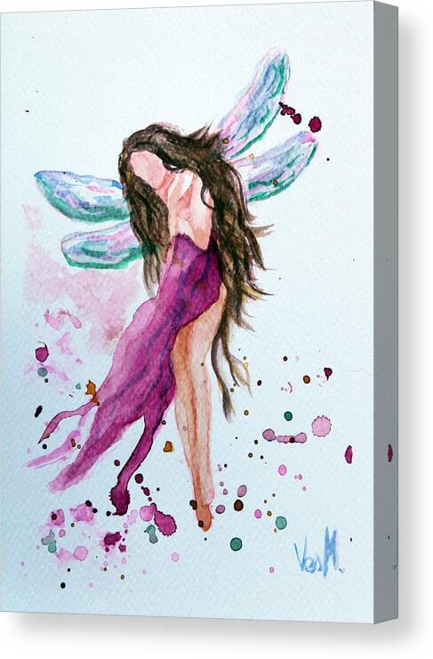Woman Canvas Print featuring the painting Fairy 1 by Vesna Martinjak