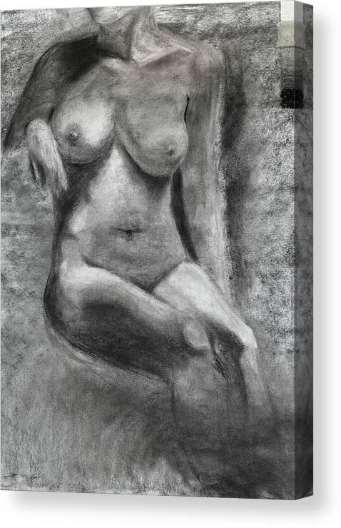 Beautiful Canvas Print featuring the drawing Figure Drawing One by Rowan Lyford