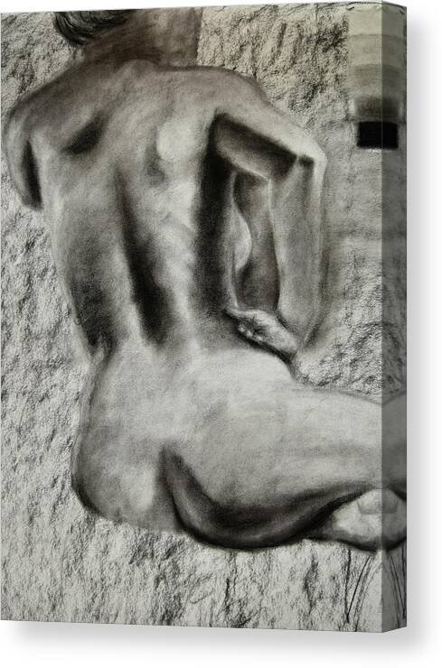 Beautiful Canvas Print featuring the drawing Figure Drawing Two by Rowan Lyford