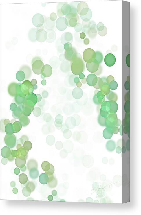 Green Canvas Print featuring the digital art Fizz by Wade Hampton