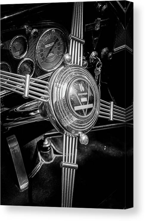 Fleetwood Steering Wheel Canvas Print featuring the photograph Fleetwood by Josh Williams