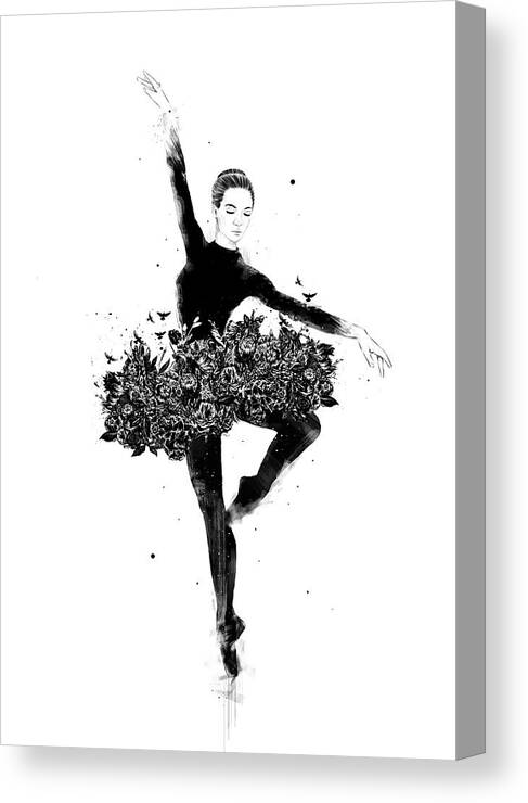 Ballet Canvas Print featuring the drawing Floral dance by Balazs Solti