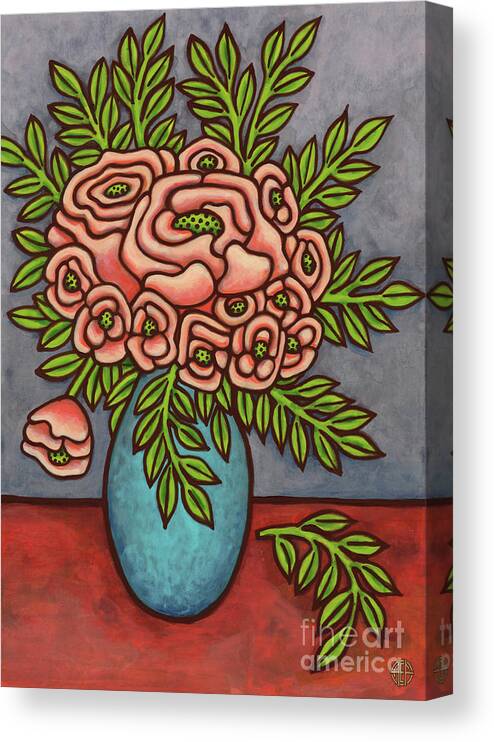 Vase Of Flowers Canvas Print featuring the painting Floravased 21 by Amy E Fraser