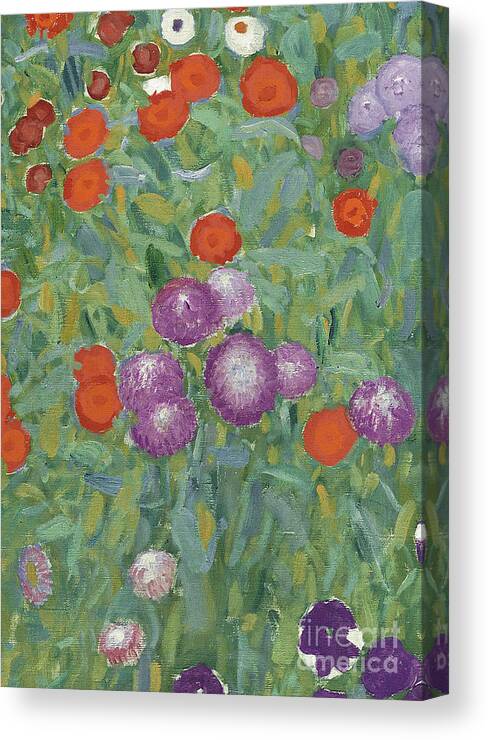 Klimt Canvas Print featuring the painting Flower Garden, Detail by Gustav Klimt
