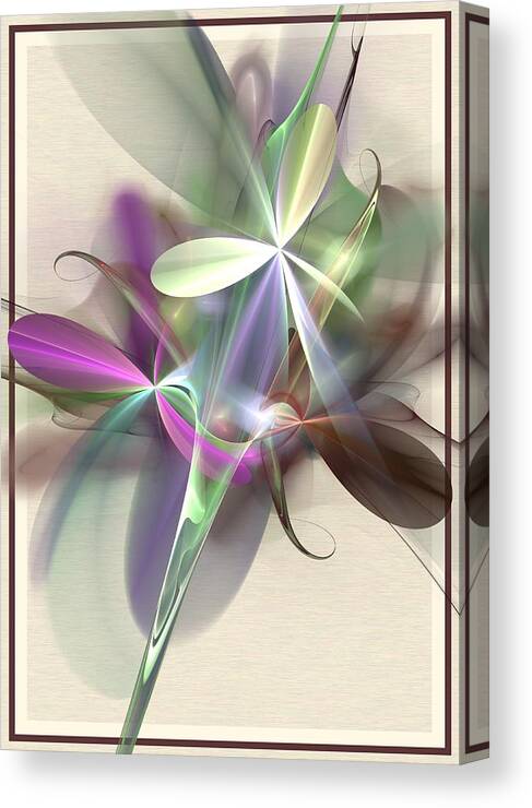 Valentine Canvas Print featuring the digital art Flowers For You by Svetlana Nikolova