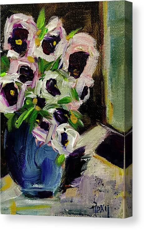 White Flowers Canvas Print featuring the painting Flowers on the Doorstep by Roxy Rich