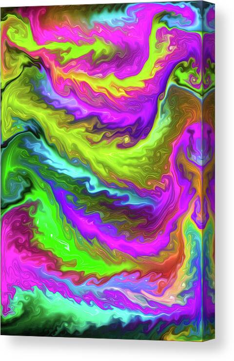 Fluid Canvas Print featuring the painting Fluid 05 Abstract Colorful Digital Painting by Matthias Hauser