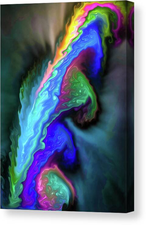 Fluid Canvas Print featuring the painting Fluid 07 Abstract Colorful Digital Painting by Matthias Hauser